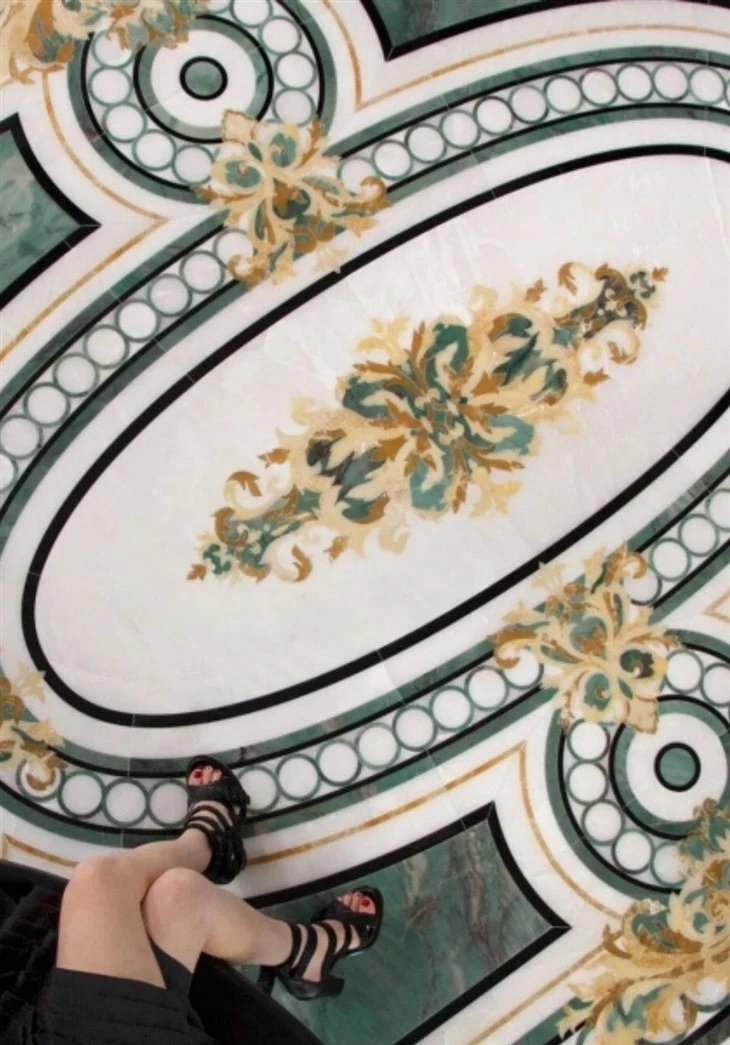 White Marble Inlay Table Top