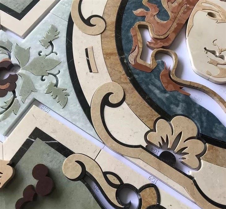 White Marble Inlay Table Top